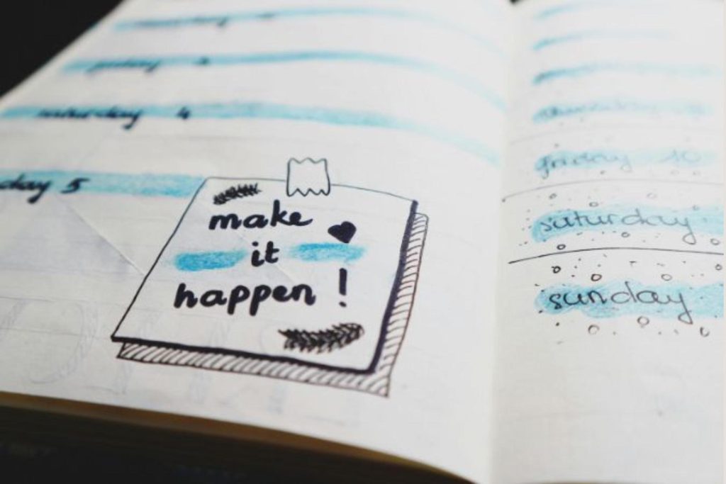 motivational writing in a book