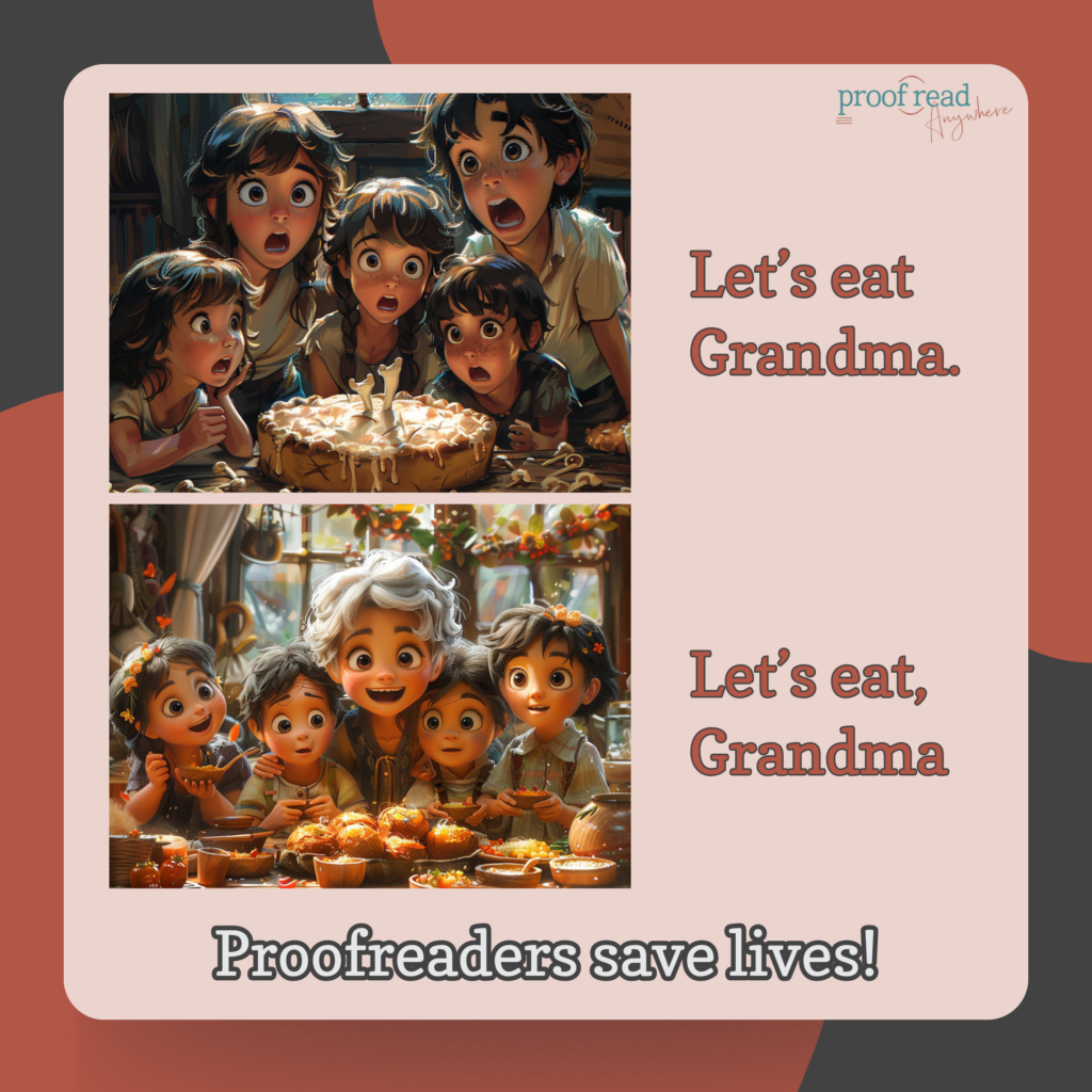 let's eat grandma comma issue
