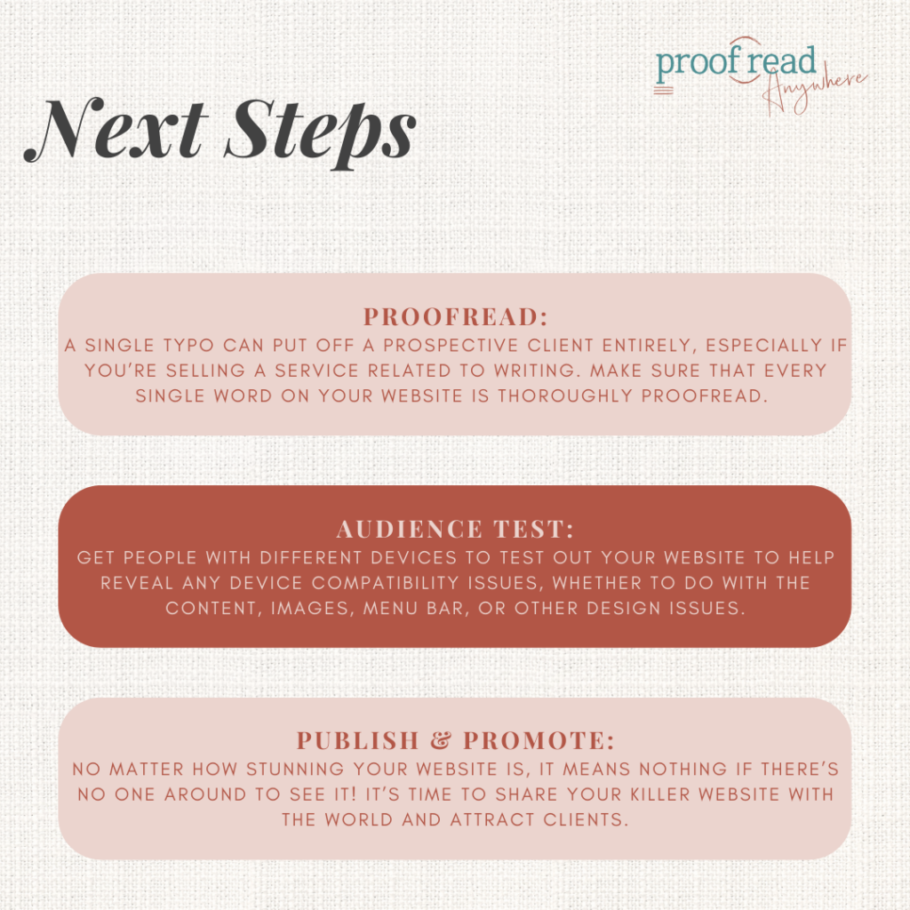 The image says "next steps" and includes an excerpt from the paragraph. 